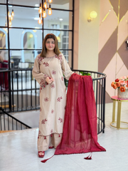 Crimson Bloom 3pc Suit