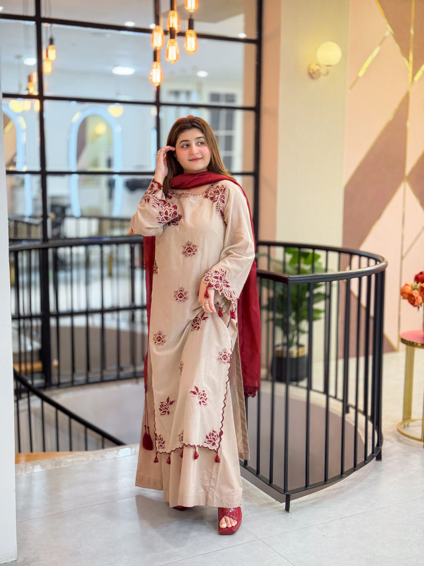 Crimson Bloom 3pc Suit